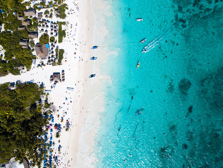 beach dron view from ahau collection hotels